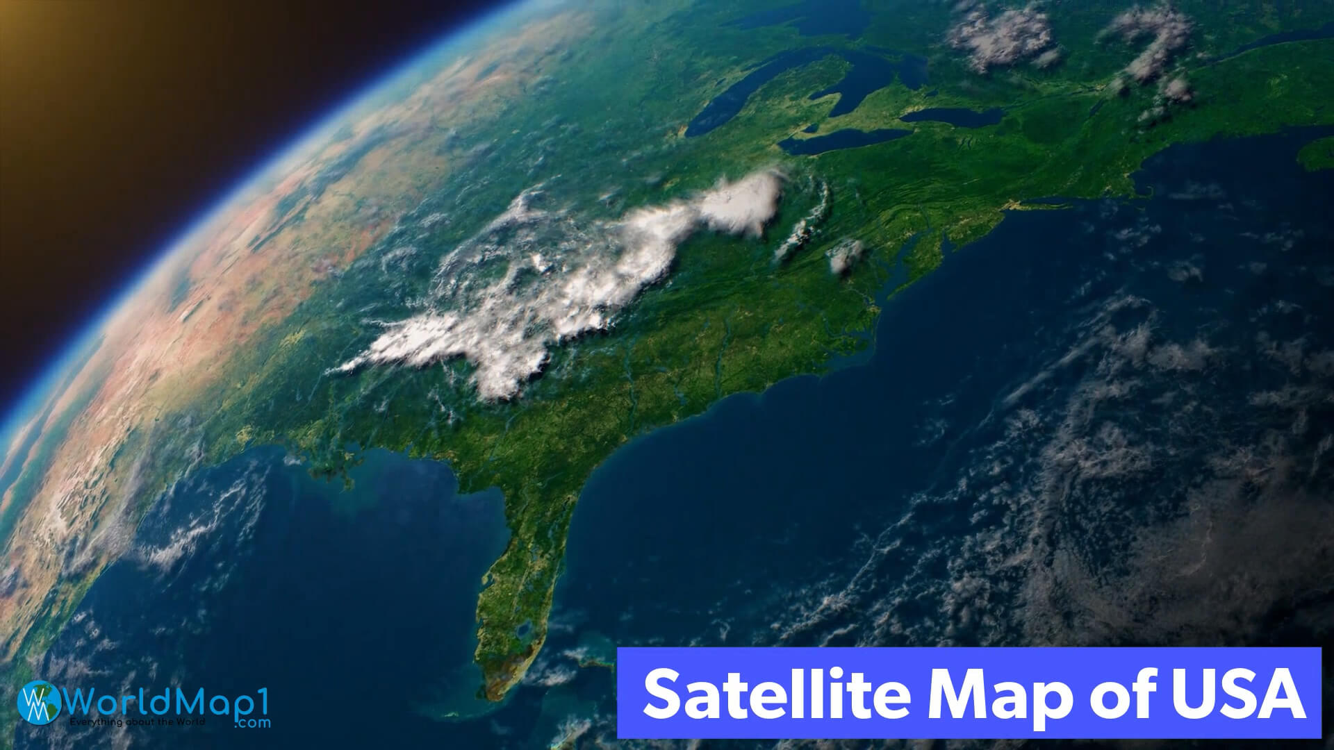 Satellite Map of USA